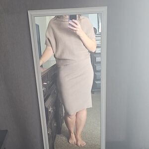 Bluivy Ribbed Tan Dress for Women